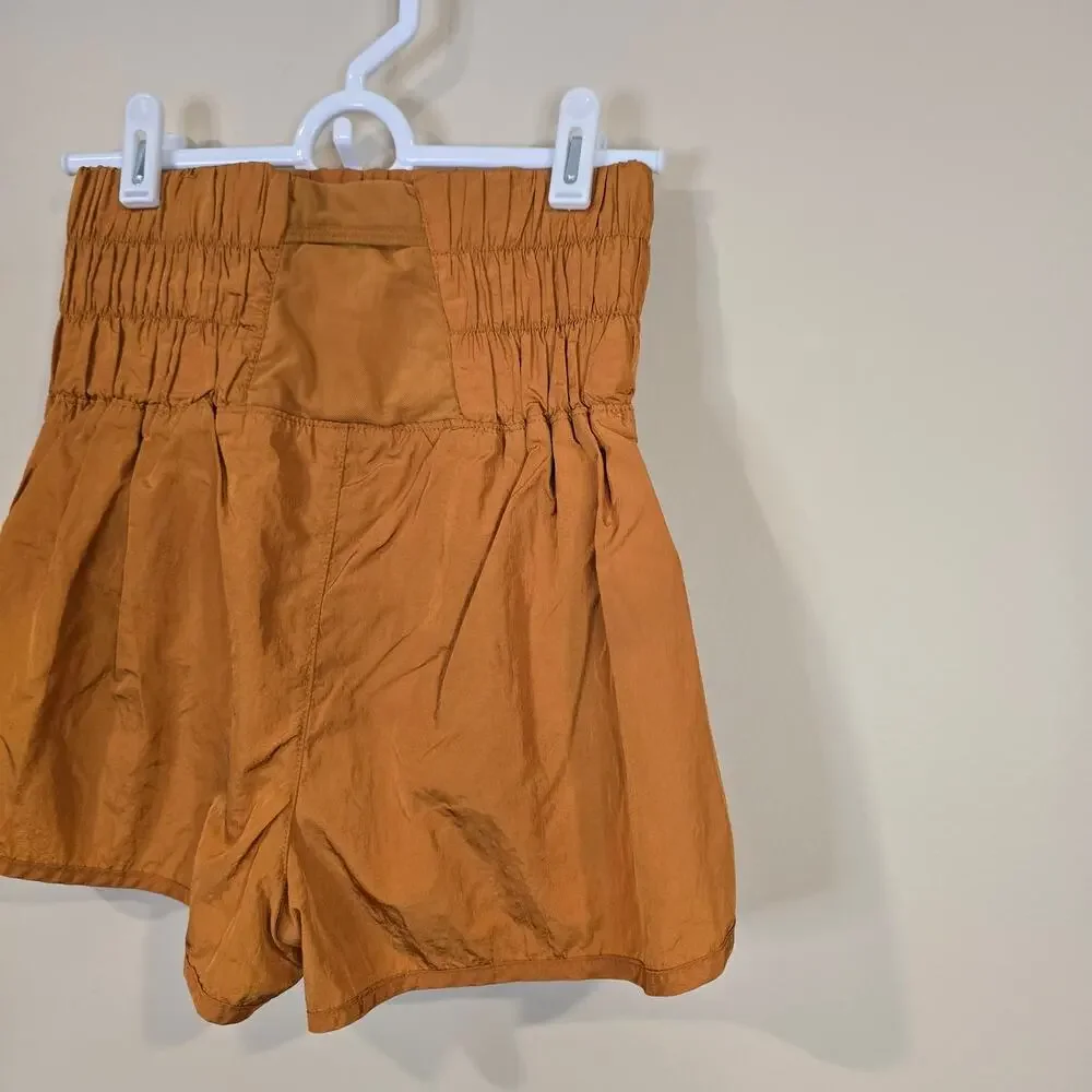 Free People FP Movement The Way Home High Waist Shorts Lined Rust | Small